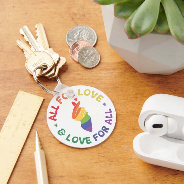 All for Love Pride  Rainbow Hand LGBTQ+ Key Ring (Desk)