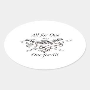 All for One and One for All - The Three Musketeers Oval Sticker