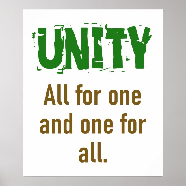 All For One And One For All - Unity Quote Poster (Front)