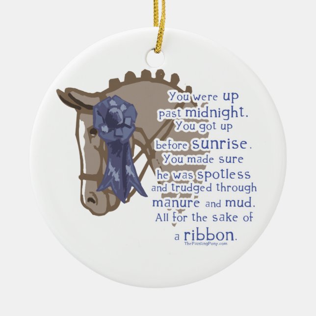 All For The Ribbon Ceramic Tree Decoration (Front)