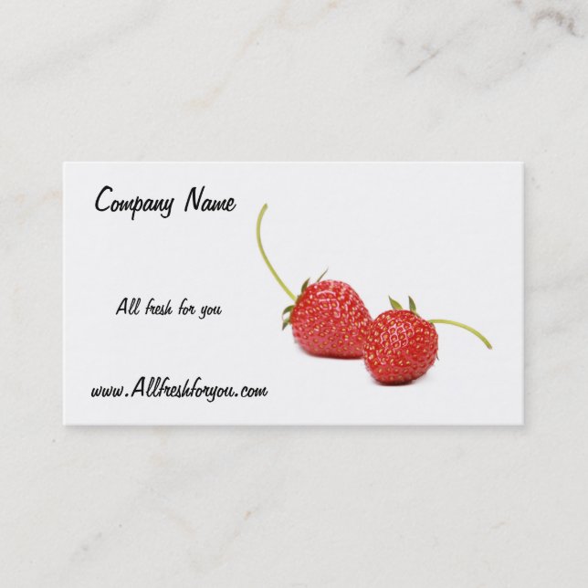 All fresh for you Business Card With Fresh Strawb (Front)