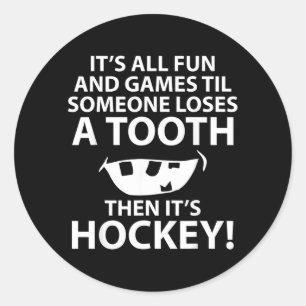 All Fun And Games Hockey Player Classic Round Sticker