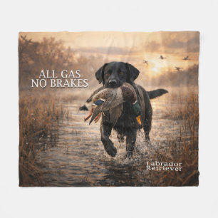 All Gas No Brakes Black Lab Fleece Blanket
