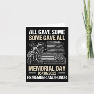 All Gave Some Some Gave All Memorial Day Remember  Card
