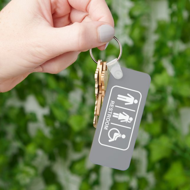 All Gender Bathroom Symbol Key Ring (Hand)