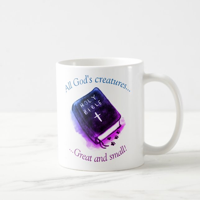 All God's Creatures, Bible And Paws Coffee Mug (Right)