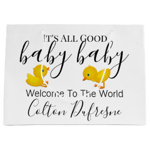 "All Good Baby Baby" Personalised Baby Large Gift Bag