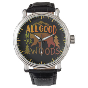 All Good In The Woods Forest Black Bear Hiking Watch