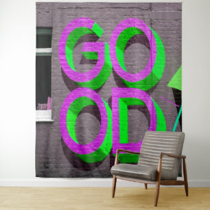 All GOOD neon Purple Green Tapestry