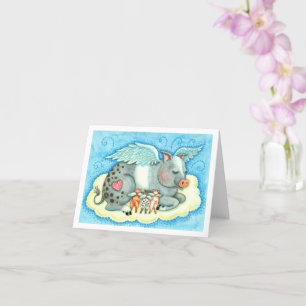 ALL GOOD PIGLETS GO TO HEAVEN, PIG ANGELS Blank Card