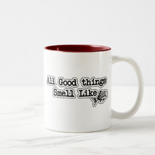 All Good things Smell Like Fish Funny Fishing Two-Tone Coffee Mug