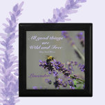 All Good Things Wild and Free Bumblebee Keepsake Gift Box<br><div class="desc">"All good things are wild and free", a quote of Henry David Thoreau, and a Bumblebee highlighted among purple lavender herb flowers on a naturally beautiful wooden keepsake or jewellery box. Cool soft muted lilac and purple against a grey background is a natural reminder to live life to the fullest,...</div>