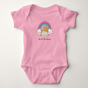 All Hail The Queen Cat Rainbow & Cloud  Baby Bodysuit