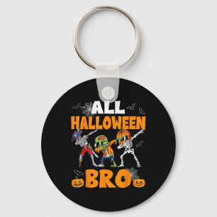 All Halloween Bro Dabbing Skeleton Jack O Lantern  Key Ring