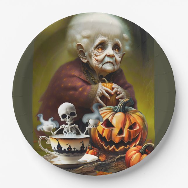 All Hallows Tea Time Paper Plate (Front)