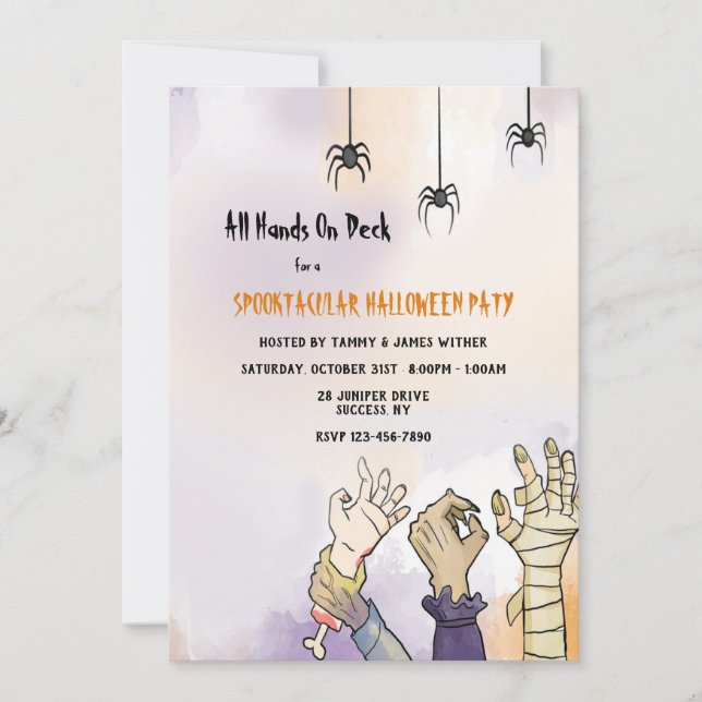 All Hands on Deck Halloween Party Invitation (Front)