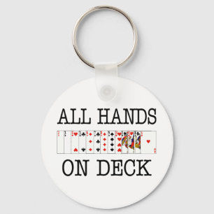 All Hands On Deck Playing Cards Key Ring