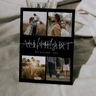 All Heart Black Multi Photo Valentines Day  Holiday Card