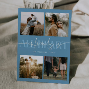 All Heart Denim Blue Multi Photo Valentines Day  Holiday Card