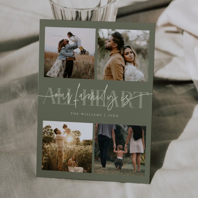 All Heart Sage Green Photo Valentines Day  Holiday Card (Creator Uploaded)