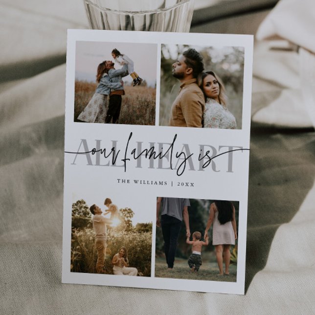 All Heart White Multi Photo Valentines Day  Holiday Card (Creator Uploaded)