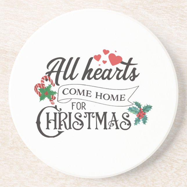 All hearts come home for Christmas Coaster (Front)