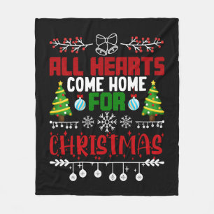 All Hearts Come Home For Christmas Fleece Blanket