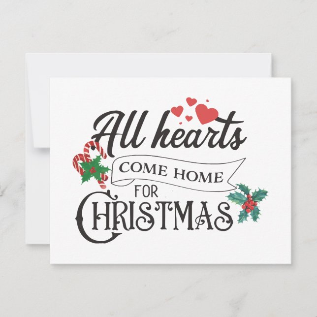 All hearts come home for Christmas Invitation (Front)