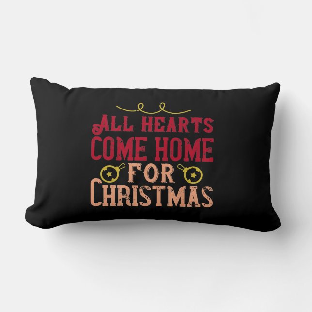 All Hearts Come Home For Christmas Lumbar Cushion (Front)