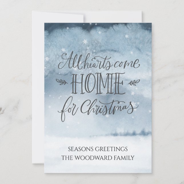 All Hearts Come Home For Christmas Watercolor (Front)