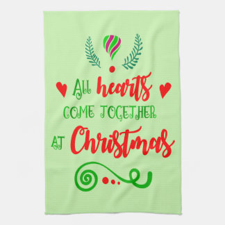 All Hearts Come Together At Christmas Holiday, ZSG Tea Towel