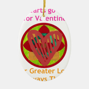 All Hearts Go Home for Valentine Art Print Ceramic Tree Decoration