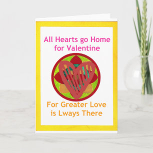 All Hearts Go Home for Valentine Art Print Holiday Card
