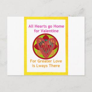 All Hearts Go Home for Valentine Art Print Holiday Postcard