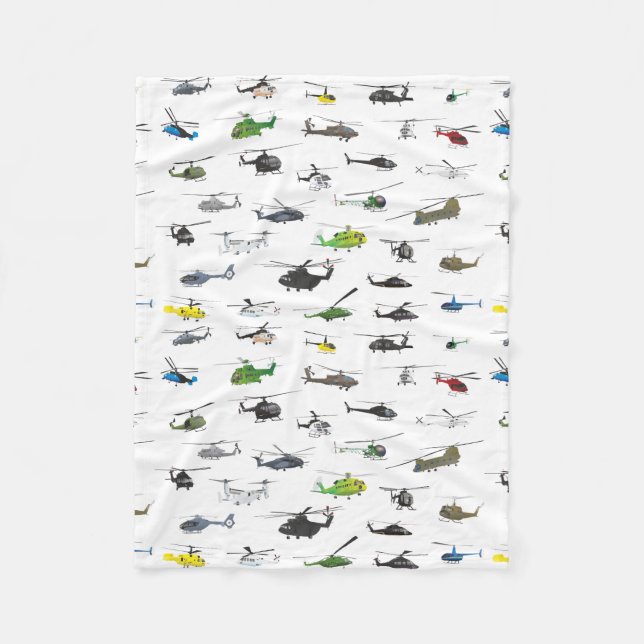 All Helicopters Fleece Blanket (Front)