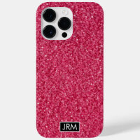 All Hot Pink Glitter Sugar Shiny Custom Monogram