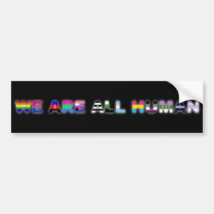 All Human Black Bumper Sticker