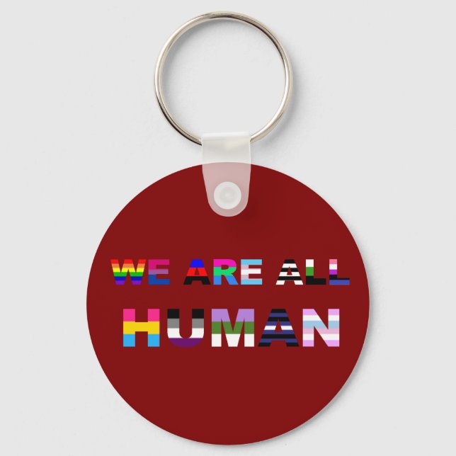 All Human Red Key Ring (Front)