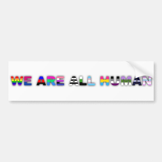 All Human White Bumper Sticker (Front)