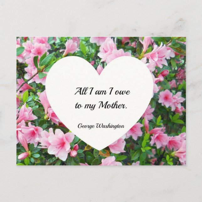 All I am I owe to my Mother. Postcard (Front)