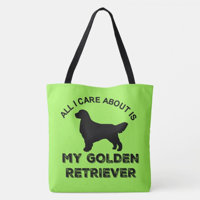 All I Care About Is My Golden Retriever Silhouette Tote Bag (Back)