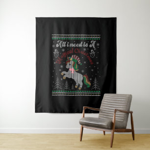 All I Need Is A Magical Christmas, Unicorn Christm Tapestry