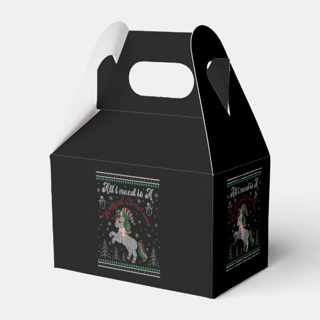 All I Need Is A Magical Christmas, Unicorn Favour Box (Back Side)