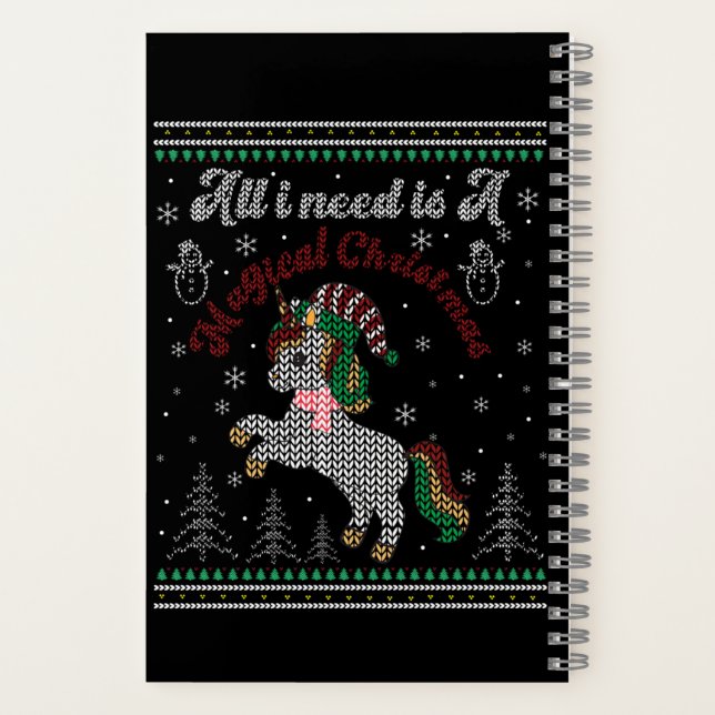 All I Need Is A Magical Christmas, Unicorn Notebook (Back)