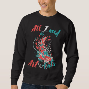 All I need is and Cats Cool Line Raglan Baseball Sweatshirt