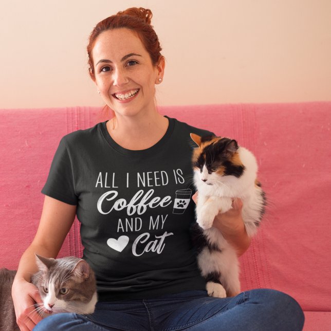 All I Need is Coffe and My Cat Funny Cat Lover T-Shirt (Creator Uploaded)