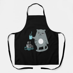 All i need is coffee and my cat apron