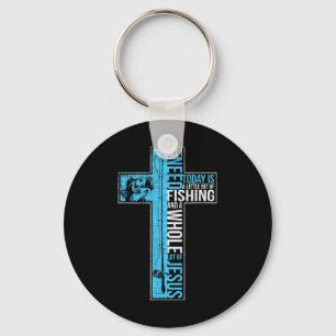 All I Need Is Fishing And Jesus Christian Cross Fi Key Ring