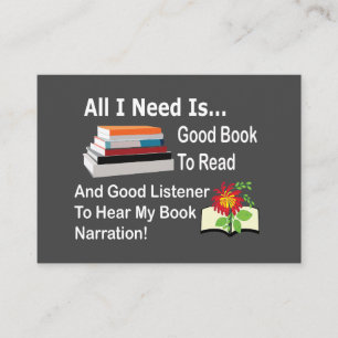 All I Need Is Good Book and Listener Reading Business Card