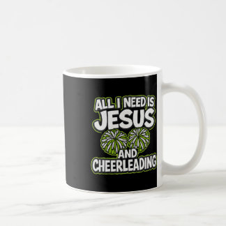 All I Need Is Jesus And Cheerleading Graffiti Neon Coffee Mug